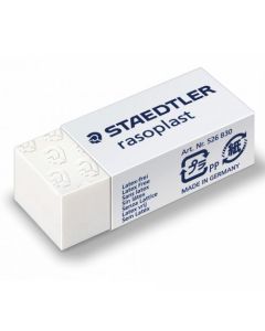 Staedtler Rasoplast Eraser White with White Sleeve (Pack 30) - 526B30