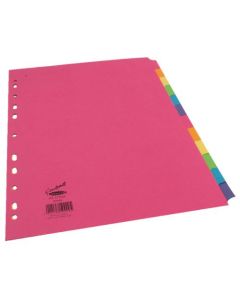 Concord Divider 12 Part A4 160gsm Board Bright Assorted Colours 50999