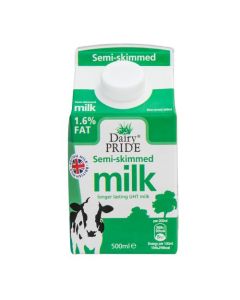 Dairy Pride Semi Skimmed Long Life Milk 500ml (Pack 12) 402058