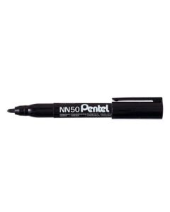 Pentel NN50 Permanent Marker Bullet Tip 1.5mm Line Black (Pack 12) - NN50-A
