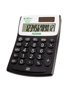 Aurora EcoCalc 12 Digit Semi Desktop Calculator Recycled Plastic Black - EC404