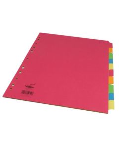 Concord Divider 10 Part A4 160gsm Board Bright Assorted Colours 50899