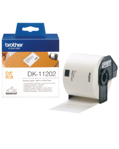 Brother Black On White Shipping Label Roll 62mm x 100mm 300 labels - DK11202
