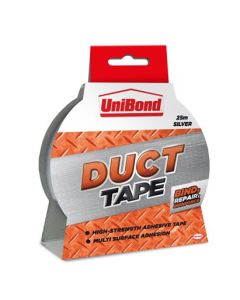 UniBond Duct Tape High Strength Adhesive Tape 50mm x 25m Silver (Roll) - 2675518