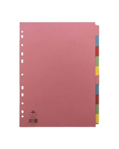 Concord Divider 10 Part A4 (2x5 Colours) 160gsm Board Pastel Assorted Colours - 72099/J20