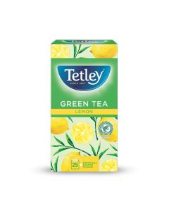 Tetley Green Tea With Lemon Tea Bags Individually Wrapped and Enveloped (Pack 25) - NWT204