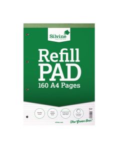 Silvine A4 Refill Pad Narrow Ruled 160 Pages Green (Pack 6) - A4RPNF