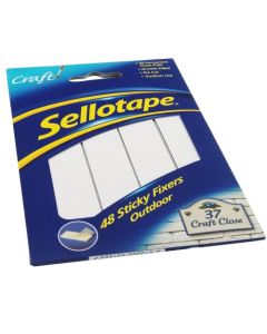 Sellotape 48 Sticky Fixers Outdoor Permanent Double Sided Pads 20mm x 20mm (Pack 12) - 1445421