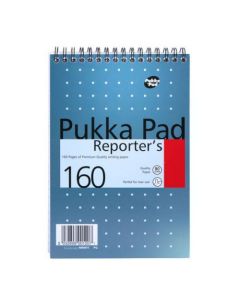 Pukka Pad 205x140mm Wirebound Card Cover Reporters Shorthand Notebook Ruled 160 Pages (Pack 3) NM001