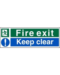 Seco Safe Procedure Safety Sign Fire Exit Keep Clear Self Adhesive Vinyl 450 x 150mm - SP126SAV-450X150