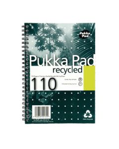 Pukka Pad A5 Wirebound Card Cover Notebook Recycled Ruled 110 Pages Green (Pack 3) - RCA5/110-3
