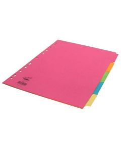 Concord Divider 5 Part A4 160gsm Board Bright Assorted Colours 50699