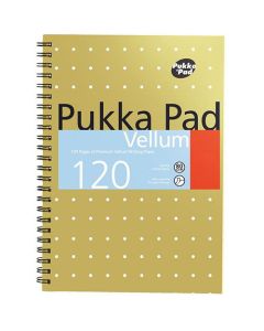 Pukka Pad Vellum A5 Wirebound Card Cover Ruled 120 Pages Yellow (Pack 3) - VJM/2