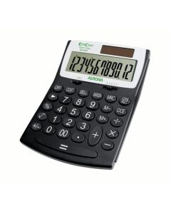 Aurora EcoCalc 12 Digit Desktop Calculator Recycled Plastic Black - EC707