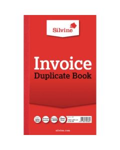 Silvine 210x127mm Duplicate Invoice Book Carbon Ruled 1-100 Taped Cloth Binding 100 Sets (Pack 6) - 611