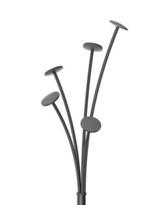 Alba Festival Coat Stand 5 Pegs Black and Silver Grey - PMFEST N