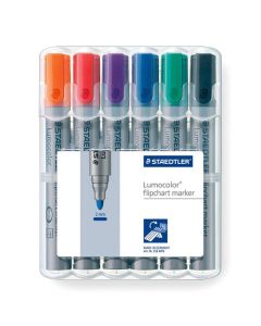 Staedtler Lumocolor Flipchart Marker Bullet Tip 2mm Line Assorted Colours (Pack 6) - 356WP6