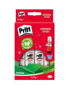 Pritt Original Glue Stick Sustainable Long Lasting Strong Adhesive Solvent Free Value Pack 22g (Pack 6) - 1456071