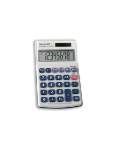 Sharp EL240SAB 8 Digit Handheld Calculator Grey SH-EL240SAB