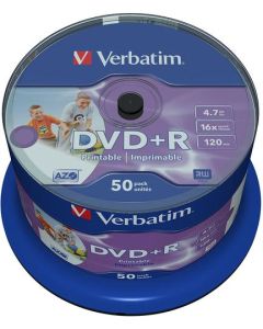 VERBATIM DVD+R INKJET PRINT 50PK