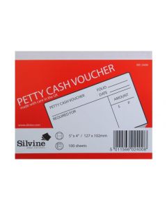 Silvine Petty Cash Voucher Pad 127x101mm 100 Pages White (Pack 24) - 240W
