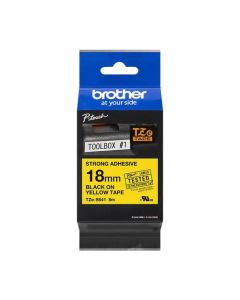 Brother Black On Yellow Strong Label Tape 18mm x 8m - TZES641