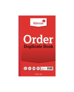 Silvine 210x127mm Duplicate Order Book Carbon Ruled 1-100 Taped Cloth Binding 100 Sets (Pack 6) - 610