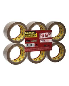 Scotch Packaging Tape Secure Seal Brown 50mm x 66m (Pack 6) - 7100303341
