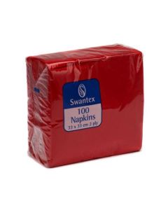 ValueX Napkins 2 Ply 330x330mm Red (Pack 100) - 502015