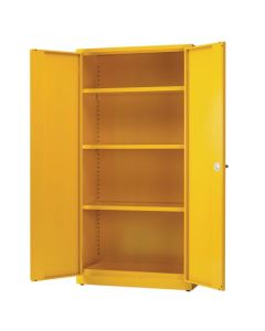 Slingsby Express Flammable Hazardous Substance Storage Cabinet With 3 Shelves COSHH 75Kg Capacity H1800 x W900 x D460mm Yellow - 314287