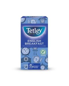 Tetley English Breakfast Tea Bags Individually Wrapped and Enveloped (Pack 25) - NWT215