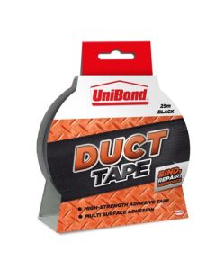 UniBond Duct Tape High Strength Adhesive Tape 50mm x 25m Black (Roll) - 2675764