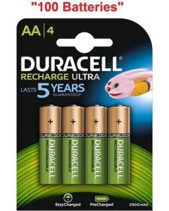 Duracell AA Rechargeable Batteries 2500aMh (Pack 4) - DURHR6B4-2500