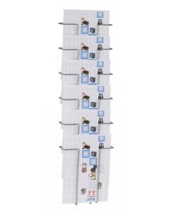 Twinco Wall Literature Holder 6 Compartments A4 Silver - 5140-8