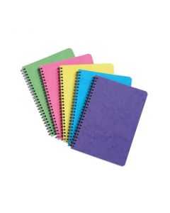 Pukka Pads Pressboard Brights Pad A5 Wirebound Sidebound 120 Pages Feint Ruled Paper Assorted Bright Colours (Pack 10) - 7271-PRS