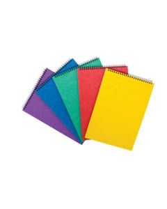 Pukka Pads Pressboard Pad A4 Wirebound Topbound 120 Pages Feint Ruled Paper Assorted Colours (Pack 10) - 7269-PRS