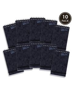 Pukka Pads Pressboard Minor Pad A7 76 x 127mm Wirebound Topbound 120 Pages Feint Ruled Paper Black (Pack 10)  - 7275-PRS