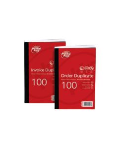 ValueX 210x130mm Duplicate Invoice Book Carbonless 1-100 Taped Cloth Binding 100 Sets (Pack 5) - 6908-FRM