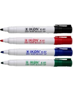 ValueX Whiteboard Marker Bullet Tip 2mm Line Assorted Colours (Pack 4) - K40-WLT4