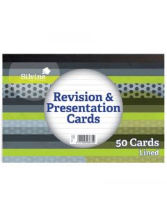 Silvine Revision and Presentation Cards Ruled 152x102mm White (Pack 50) - CR50