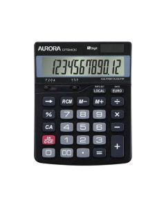 Aurora 12 Digit Desktop Calculator Black - DT940C