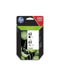 HP N9J71AE 62 Black Tricolour Ink 4ml 4.5ml Twinpack - N9J71AE