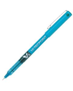 Pilot V5 Hi-Tecpoint Liquid Ink Rollerball Pen 0.5mm Tip 0.3mm Line Light Blue (Pack 12) - 100101210