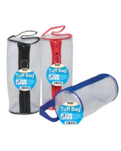 Tiger Tuff Bag Cylinder Pencil Case Polypropylene 550 Micron Clear with Assorted Colour Zips - 301341
