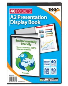 Tiger A2 Presentation Display Book 40 Pocket Black - 301742