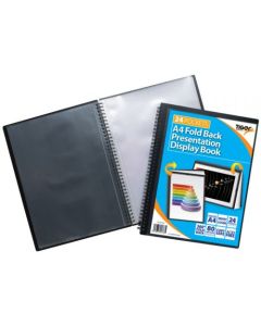Tiger A4 Fold Back Display Book 24 Pocket Black - 301783