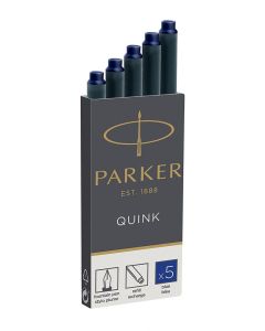 Parker Quink Ink Refill Cartridge for Fountain Pens Blue (Pack 5) - 1950384