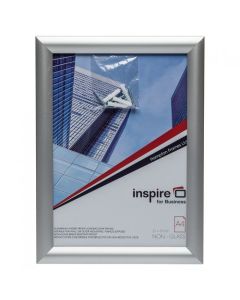 Photo Album Co Inspire for Business Certificate/Photo Snap Frame A4 Aluminium Frame Plastic Front Silver - SNAPA4S