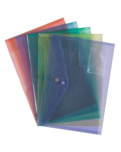ValueX Popper Wallet Polypropylene A4 Assorted Colours (Pack 5) - 8811asst/1