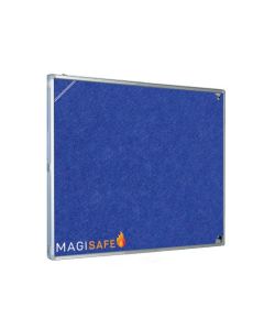 Magiboards Fire Retardant Blue Felt Lockable Noticeboard Display Case Portrait 900x1200mm - GF1A04PFRDBL